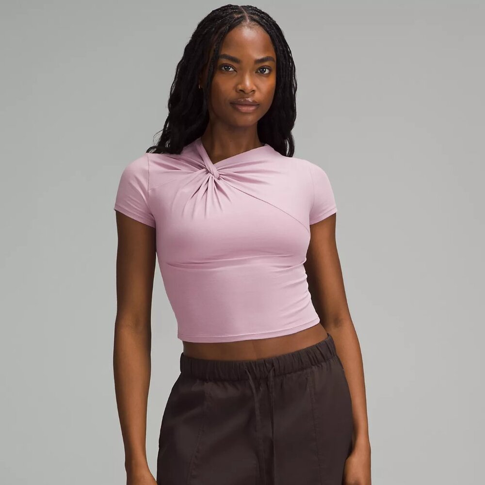 lululemon athletica Rose Blush Asymmetrical Front-Twist T-Shirt